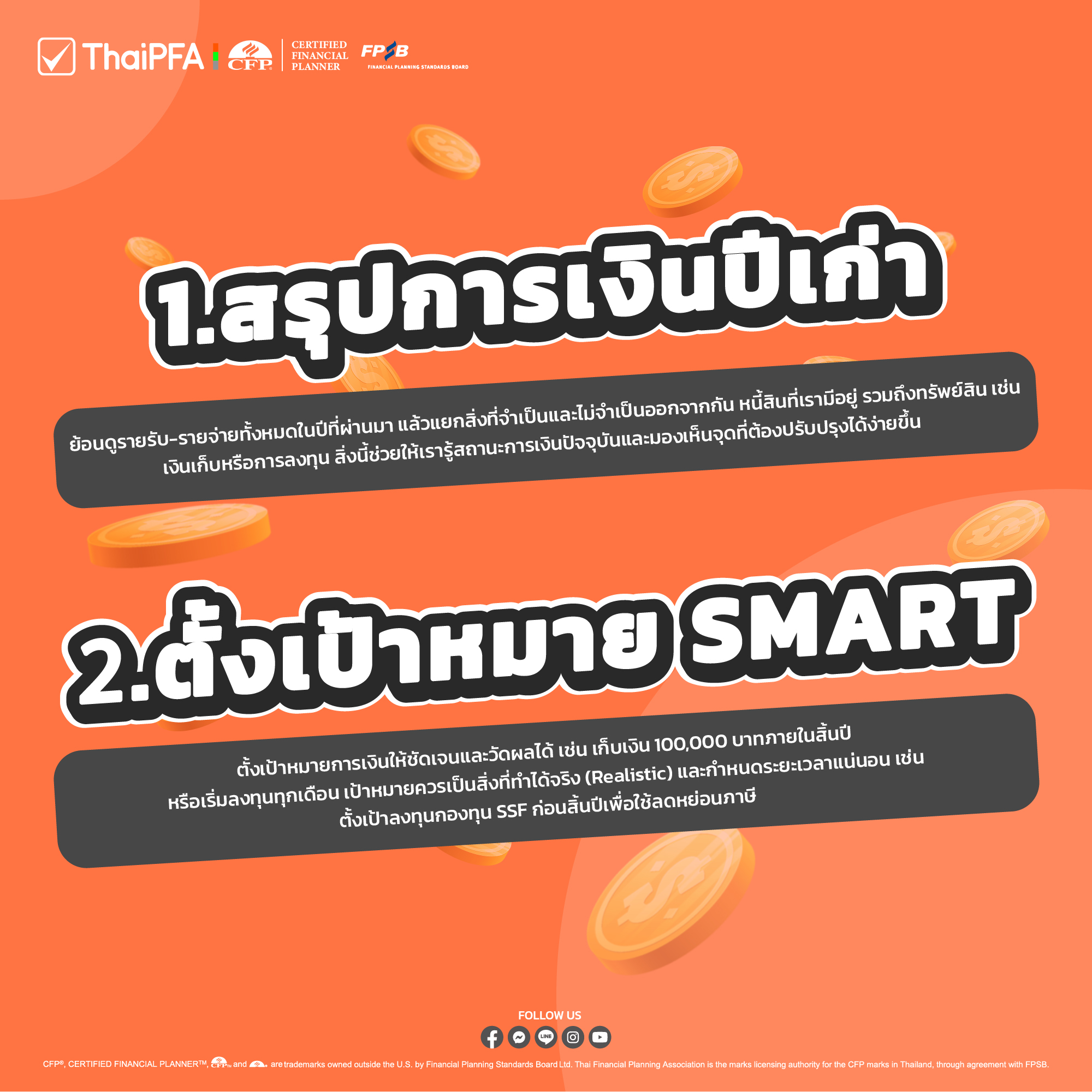 สรุปการเงินปีเก่า  ตั้งเป้าหมาย SMART