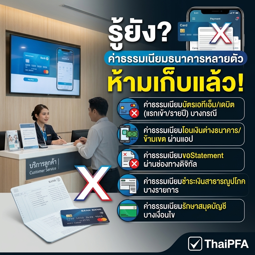 ค่าอะไรที่แบงค์ชาติห้ามธนาคารเก็บเงิน กับลูกค้า