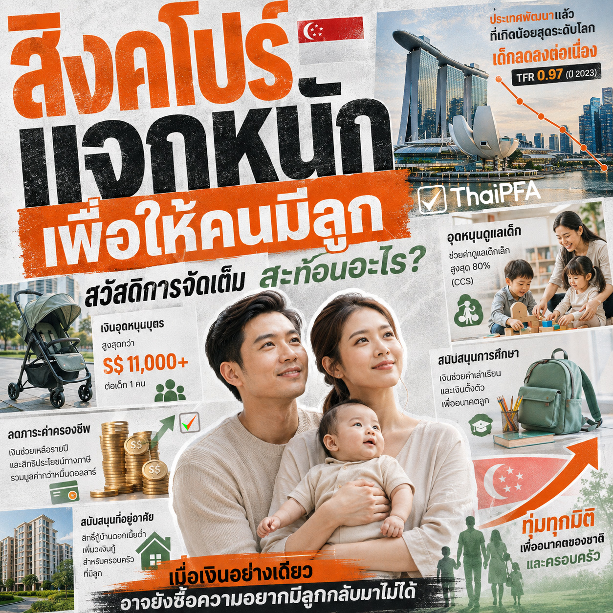 เด็กเกิดน้อยลง และสิงคโปร์ ทุ่มสุดตัวกับสวัสดิการ เพื่อให้ประชากรมีลูก เรื่องนี้คนไทยได้เรียนรู้อะไรบ้าง