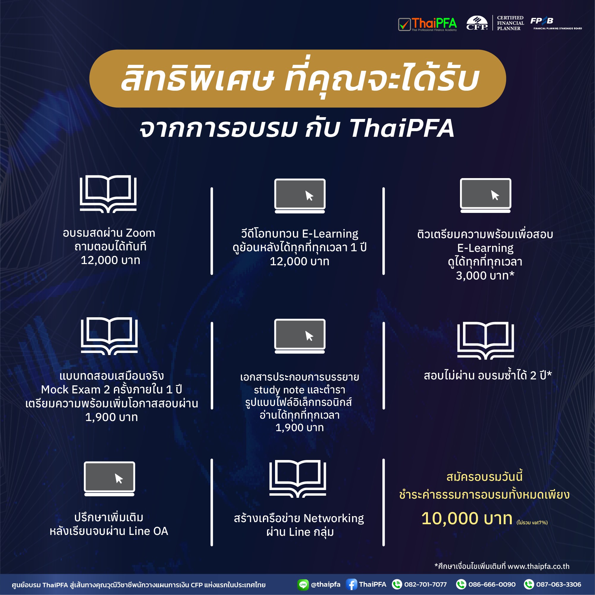 สิ่งที่จะได้รับเมื่อสมัครอบรมหลักสูตรนักวางแผนการเงิน CFP กับ ThaiPFA